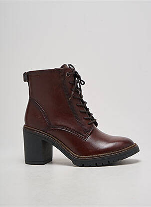 Botine/ghete material neted toc de 4 la 6 cm maro TAMARIS femeie
