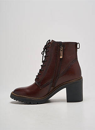 Botine/ghete material neted toc de 4 la 6 cm maro TAMARIS femeie