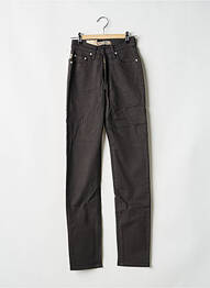 Pantalon slim țesătură acoperită mărime normală negru JOST femme