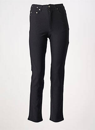 Pantalon slim talie înaltă talie înaltă negru ATLANTA femeie