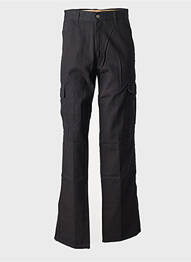 Pantalon cargo țesătură poplin talie înaltă negru REDMAN femme
