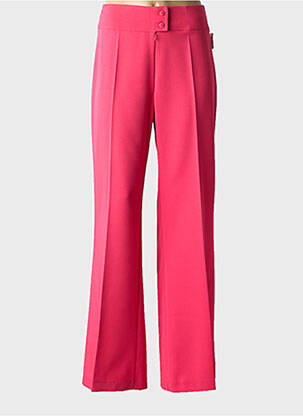 Pantalon evazat talie cu cleme talie înaltă roz PAS DE QUOI... femeie