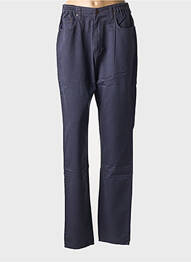 Pantalon drept țesătură poplin mărime normală albastru JOST femme