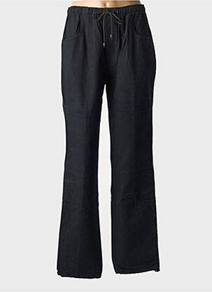 Pantalon drept țesătură poplin mărime normală negru REDMAN femeie