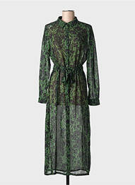 Rochie lungă mâneci lungi mâneci lungi verde GRACE & MILA femme