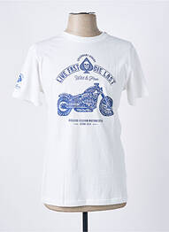Tricou elasticitate mâneci scurte alb DEELUXE homme