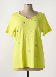 Tricou guler în v mâneci scurte verde I.ODENA femme