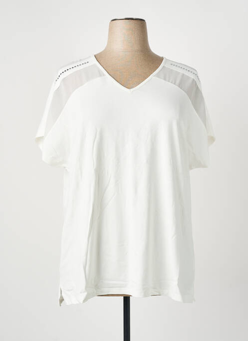 Tricou croială dreaptă mâneci scurte alb GUY DUBOUIS femme