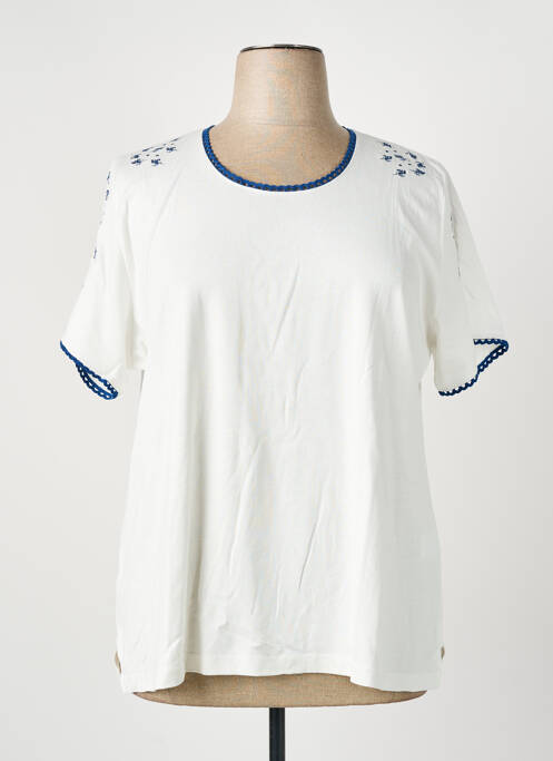 Tricou croială dreaptă mâneci scurte alb GUY DUBOUIS femme