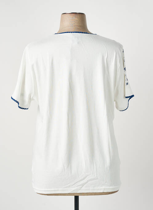 Tricou croială dreaptă mâneci scurte alb GUY DUBOUIS femme