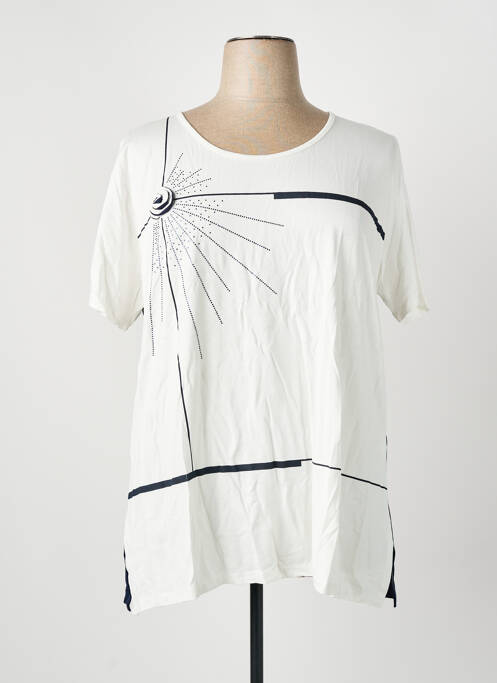 Tricou imprimeu fantezie mâneci scurte alb GREGORY PAT femme