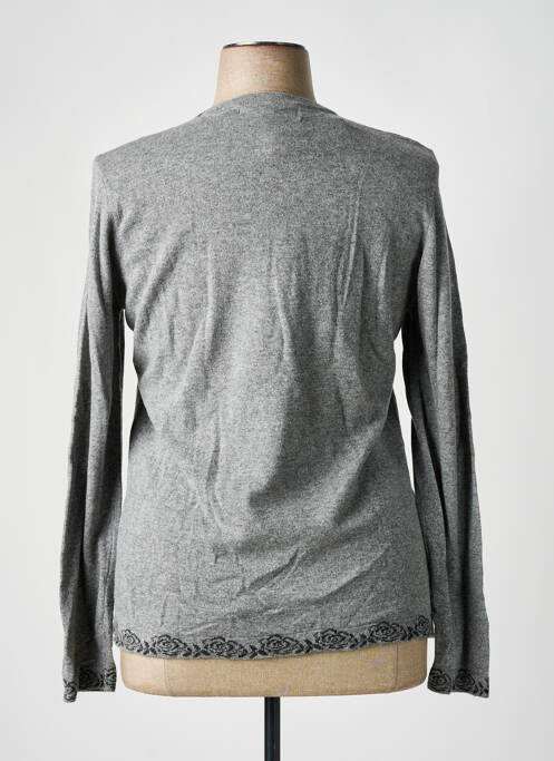 Pulover țesătură melanj mâneci lungi gri QUATRE VINGT JOURS femme