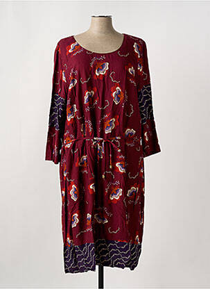 Rochie midi imprimeu floral mâneci 3/4 roșu GRIFFON femeie