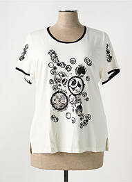 Tricou serigrafie mâneci scurte bej GUY DUBOUIS femme