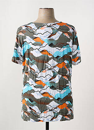Tricou imprimeu fantezie mâneci scurte albastru GUY DUBOUIS femeie
