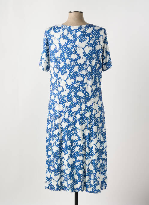 Rochie midi imprimeu floral mâneci scurte albastru GRIFFON femme