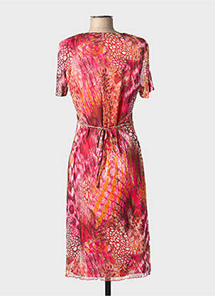 Rochie midi imprimeu fantezie mâneci scurte roz GRIFFON femeie