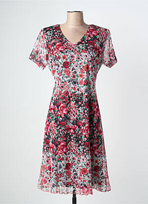 Rochie midi imprimeu floral mâneci scurte negru GRIFFON femeie