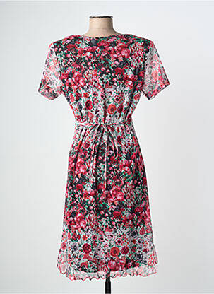 Rochie midi imprimeu floral mâneci scurte negru GRIFFON femeie