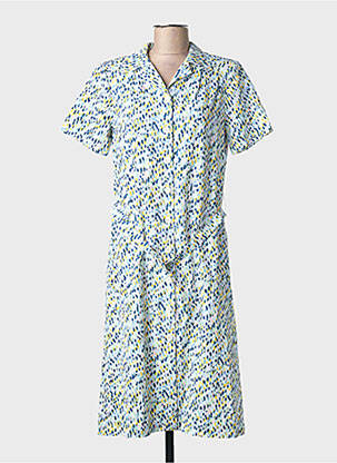 Rochie midi imprimeu fantezie mâneci scurte albastru GRIFFON femme