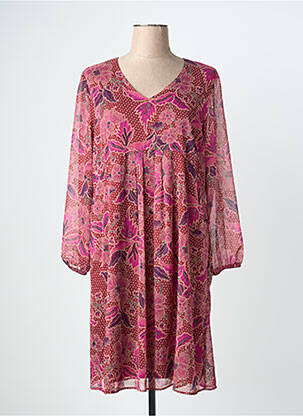 Rochie midi imprimeu fantezie mâneci lungi roșu GRIFFON femeie