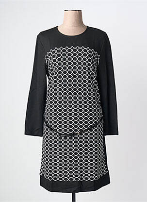 Rochie midi imprimeu fantezie mâneci lungi negru GRIFFON femeie