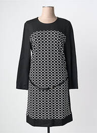Rochie midi imprimeu fantezie mâneci lungi negru GRIFFON femme