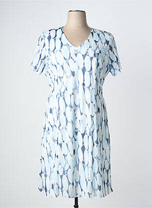 Rochie midi croială fluidă mâneci scurte albastru GRIFFON femeie