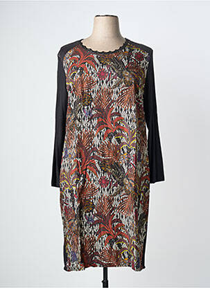 Rochie midi imprimeu fantezie mâneci lungi negru GRIFFON femeie