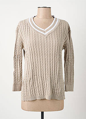 Pulover croială cambrată mâneci lungi bej I.ODENA femme