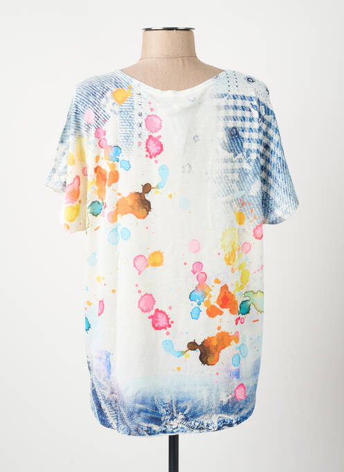 Top alb COULEURS DU TEMPS femeie