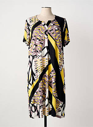 Rochie midi imprimeu fantezie mâneci scurte negru EGATEX femeie