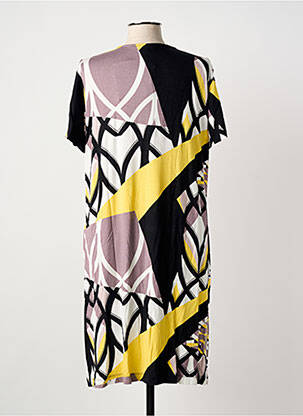 Rochie midi imprimeu fantezie mâneci scurte negru EGATEX femeie