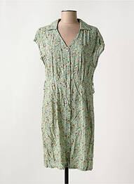 Rochie scurtă mâneci scurte mâneci scurte verde COULEURS DU TEMPS femeie