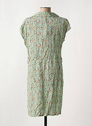 Rochie scurtă mâneci scurte mâneci scurte verde COULEURS DU TEMPS femeie