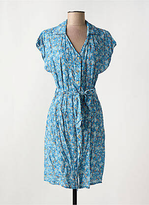 Rochie scurtă mâneci scurte mâneci scurte albastru COULEURS DU TEMPS femeie