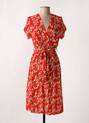 Rochie midi roșu COULEURS DU TEMPS femeie