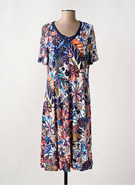 Rochie midi imprimeu floral mâneci scurte albastru MASSANA femme