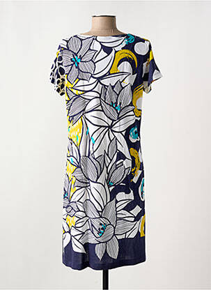 Rochie midi imprimeu floral mâneci scurte albastru EGATEX femeie