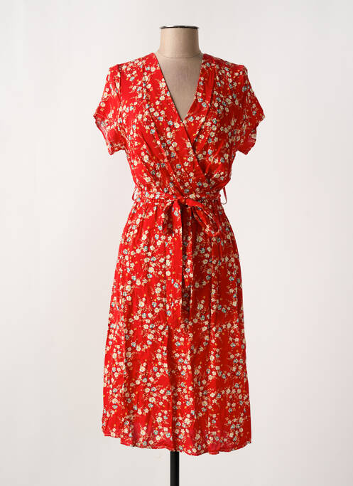 Rochie midi roșu COULEURS DU TEMPS femeie