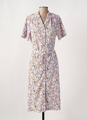 Rochie midi imprimeu floral mâneci scurte roz GRIFFON femeie
