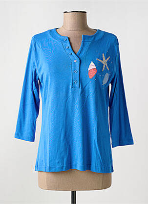 Tricou mâneci 3/4 mâneci 3/4 albastru I.ODENA femeie