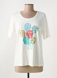 Tricou serigrafie mâneci scurte bej GRIFFON femme
