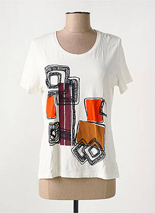 Tricou serigrafie mâneci scurte bej GUY DUBOUIS femeie