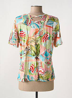 Tricou elasticitate mâneci scurte verde GRIFFON femeie