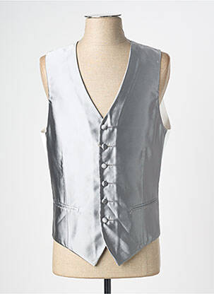 Vestă fără mâneci efect material satinat gri GREGE CREATION bărbat