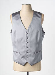 Vestă fără mâneci efect material satinat gri GREGE CREATION homme