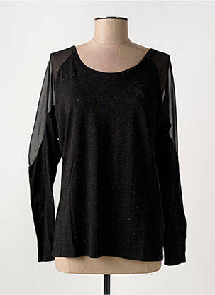 Top elasticitate mâneci lungi negru KAPORAL femeie