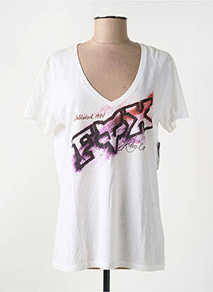 Tricou imprimeu fantezie mâneci scurte alb FOX femeie
