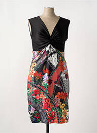 Rochie midi imprimeu floral fără mâneci negru SMASH WEAR femme